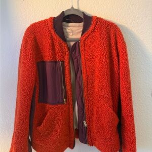 We The Free Vibrant Orange Teddy Jacket